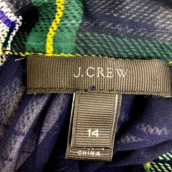 J.Crew Stewart Tartan Halter Tie-Back Chiffon Blouse 14 - Picture 14 of 16